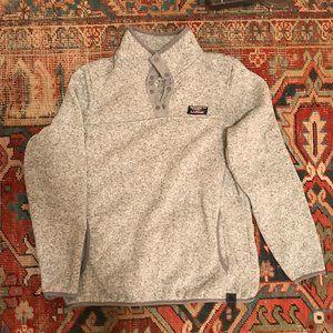 LL Bean Sweater Fleece M Pewter Grey Pullover